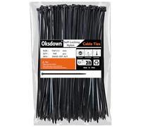 Oksdown Collier de Serrage en Nylon 150 mm × 2,5 mm Attache Câble Plastique Rilsan Serre Câbles Petit Format, Noir, Lot de 100 Pièces