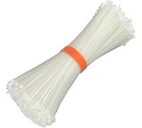 Oksdown Collier de Serrage en Nylon 200 mm × 2,5 mm Attache Câble Plastique Rilsan Serre Câbles Petit Format, Blanc, Lot de 500 Pièces