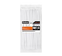 Oksdown Collier de Serrage en Nylon 200 mm × 4,8 mm Attache Câble Plastique Rilsan Serre Câbles, Blanc, Lot de 100 Pièces