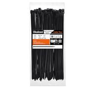 Oksdown Collier de Serrage en Nylon 200 mm × 4,8 mm Attache Câble Plastique Rilsan Serre Câbles, Noir, Lot de 100 Pièces