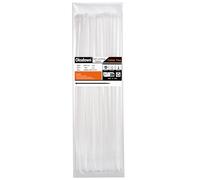 Oksdown Collier de Serrage en Nylon 300 mm × 3,6 mm Attache Câble Plastique Longue Rilsan Serre Câbles, Blanc, Lot de 100 Pièces