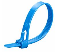 Oksdown Collier de Serrage Réutilisable en Nylon 300 mm × 7,6 mm Attache Câble Plastique Rilsan Serre Câbles Bleu Lot de 100 Pièces