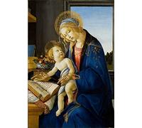 OKSEAS Wall Art Impression sur Toile murales en toile la reproduction La vierge et l'enfant de Sandro Botticelli pour la décoration intérieure 60x90cm