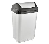 OKT 2053706 Swing-Bin Poubelle Plastique Argent/Anthracite 25 L