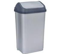 keeeper Poubelle plastique Swing-Bin 2053708 - Couvercle basculant - 50 L Argent/Anthracite