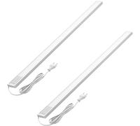 Oktaplex 2er Set Riva Lampe d'agencement cuisine LED plat blanc chaud 90cm 1110lm lumière de cuisine avec interrupteur 15W 230V lampe d'agencement argentée