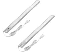 Oktaplex 2er Set Riva LED éclairage sous plan capteur 690lm blanc chaud 57,5cm éclairage cuisine dimmable lampe sous plan cuisine 10W argent 230V