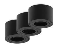 Oktaplex 3 pièces Spot à monter Lile S pour modules LED 230V Luminaire à monter en aluminium rond Spot à monter LED noir