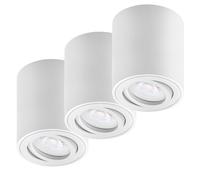 Oktaplex 3 pièces Spot apparent blanc - avec module LED dimmable 4,9 W 230 V 2700 K Blanc chaud 80 x 85 mm Spot apparent Lile M Aluminium Orientable