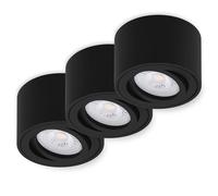 Oktaplex 3 pièces Spot apparent Lile Noir - avec module LED dimmable 4,9W 230V 2700K Blanc chaud 80x50mm Spot apparent en aluminium orientable