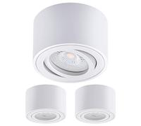 Oktaplex 3 pièces spots apparents Lile blanc - avec module LED dimmable 5 W 230 V 3000 K blanc chaud 80 x 50 mm Spot apparent en aluminium orientable