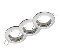 Oktaplex 3er Set Sedan Spot cadre plat pour GU 10 & modules LED - Spots de plafond 60mm dimension du trou en acier inoxydable brossé encastré