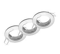 Oktaplex 3er Set Sedan Spot cadre plat pour GU 10 & modules LED - Spots de plafond 60mm mesure de trou Chrome encastré rond