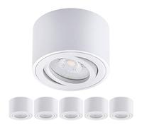 Oktaplex 6 pièces Spot apparent Lile blanc - avec module LED à 3 niveaux de variation d'intensité 4,8 W 230 V 2700 K blanc chaud 80 x 50 mm Spot apparent en aluminium orientable