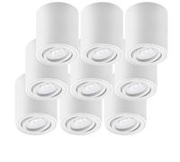 Oktaplex 9 spots apparents blancs - avec module LED dimmable 4,9 W 230 V 2700 K blanc chaud 80 x 85 mm Spot apparent Lile M en aluminium orientable