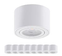 Oktaplex 9 spots apparents Lile blanc - avec module LED 4,8 W 230 V 4000 K blanc neutre 80 x 50 mm Luminaire apparent Spot apparent Aluminium Orientable