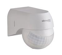 Oktaplex Ana Détecteur de Mouvement extérieur IP44 orientable & Rotatif Capteur Infrarouge 12 m Portée 230 V Blanc Mat avec capteur crépusculaire