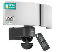 Oktaplex Cali Dos projecteur LED détecteur de mouvement télécommande | anthracite, 2 têtes, 40W, 4450lm, 3000K blanc chaud, IP65, 230V, spot extérieur puissant, pour jardin, garage et cour