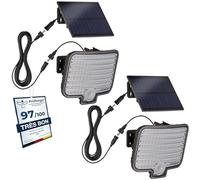Oktaplex Ede lot de 2 projecteurs solaires avec détecteur de mouvement