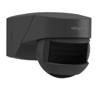 Oktaplex Lea Détecteur de mouvement extérieur IP54 Capteur infrarouge 180° 12 m Montage mural et plafond Montage en saillie 230 V Anthracite LED avec capteur crépusculaire