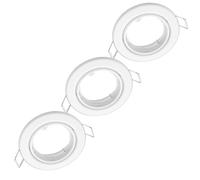 oktaplex lighting Lot de 3 cadres encastrables Dijon Spots plats IP20 pivotants blancs Spots encastrables pour GU10 et modules LED - Diamètre d'encastrement 68 mm