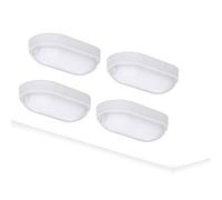 oktaplex lighting Lot de 4 Lampe de sous-sol ovale avec câblage traversant 9W 4000K blanc neutre 800 lm IP65 lampe pour pièce humide ovale blanc