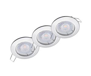 oktaplex lighting Sedan Lot de 3 spots LED encastrables avec module LED 4,8 W 3000 K 230 V 380 lm Blanc chaud 110° - Spot Chrome - Diamètre des trous: 60 mm