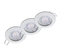 oktaplex lighting Sedan Lot de 3 spots LED - intensité variable en continu - 4,9 W 2700 K 230 V 370 lm - Blanc chaud 110° - Spot Blanc - Dimensions des trous: 60 mm