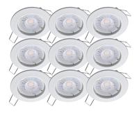 oktaplex lighting Sedan Lot de 9 spots LED - intensité variable en continu - 4,9 W 4000 K 230 V 370 lm - Blanc neutre 110° - Spot Blanc - Dimensions des trous: 60 mm
