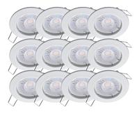Oktaplex Lot de 12 Sedan spots LED encastrables 230 V, dimmable | 22mm profondeur d'encastrement, diamètre de perçage 60mm, 4,9W, 370lm, 110° luminaire encastrable Blanc plat