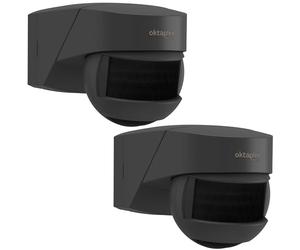 Oktaplex Lot de 2 Lea détecteur Infrarouge Plafond extérieur | PIR 180° avec portée 12 m, IP54