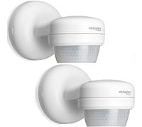Oktaplex Lot de 2 Mia Détecteur de Mouvement 360 degrés Extérieur pivotant IP65 en saillie Capteur de Mouvement 10 m portée 230 V Blanc