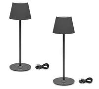 Oktaplex lot de 2 Vero lampes de table LED rechargeables IP54 anthracite | 200 lm LED blanc chaud, rechargeable sans fil IP54, hauteur 37 cm