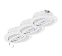 Oktaplex lot de 3 Dijon spots LED 230V gradable Orientable 22mm | 4000K blanc neutre, diamètre de perçage 68mm, 4,9W, 370lm, 110° spot encastrable blanc, ultra-plat