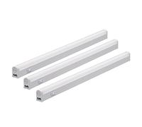 Oktaplex lot de 3 Riga barre LED cuisine 54 cm | 9 W avec 810 lm en blanc chaud 3000K sur 230V, plastique, avec interrupteur