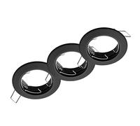 Oktaplex lot de 3 Sedan cadres encastrables plats GU10 modules LED noir | 60mm diamètre de perçage, spots encastrables luminaire encastrable