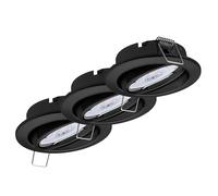 Oktaplex Lot de 3 spots encastrables à intensité variable Dijon Pivotant - Module LED 4,9 W 4000 K 230 V 370 lm Blanc neutre 110 ° - Luminaires encastrés Noir 68 mm