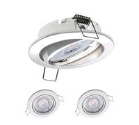 Oktaplex Lot de 3 spots orientables Dijon - avec module LED 4,8 W 230 V 4000 K 380 lm Blanc chaud 110 ° - Luminaires encastrés Blanc 68 mm