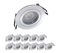 Oktaplex Lyon Lot de 12 spots encastrables avec module LED en aluminium 4,8 W