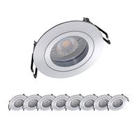Oktaplex Lyon Lot de 9 spots encastrables avec module LED en aluminium Lyon 4,8 W