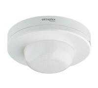 Oktaplex Pia Détecteur de présence extérieur & intérieur Détecteur de Mouvement Infrarouge 360° IP65 230V Détecteur de présence Apparent Blanc