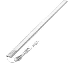 Oktaplex Riva réglette LED cuisine sous meuble 90cm 3000K 10W capteur | 730lm, blanc chaud, commande gestuelle, luminaire, lampe, éclairage, aluminium argent, 230V, détection sans contact, bureau