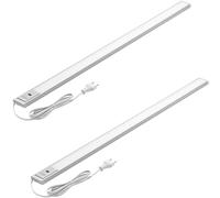 Oktaplex Riva réglette LED cuisine sous meuble lot de 2 90cm 3000K capteur | 730lm, blanc chaud, commande gestuelle, 10W, luminaire, lampe, éclairage, aluminium argent, 230V, détection sans contact