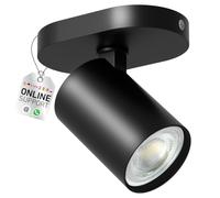 Oktaplex Roma spot plafond orientable 1 lumière noir | Ø 11 cm en aluminium avec douille GU10 pour plafond ou mur au style épuré
