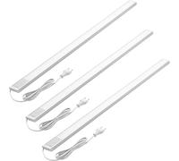 Oktaplex Set de 3 lampes Riva sous l'armoire plate 90cm 1110lm blanc chaud éclairage de cuisine avec interrupteur 15W 230V lampe LED sous l'armoire argentée