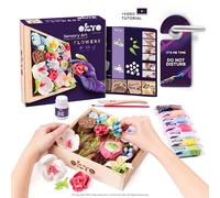 OKTO Kit d'art Romance | Ensemble d'art 3D pour décoration murale de la maison | Kits d'artisanat pour adultes et adolescents | Boîte artisanale avec argile à modeler pour plantes grasses | Kits de