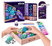 OKTO Kit d'art Tendresse | Ensemble d'art 3D pour décoration murale de la maison | Kits d'artisanat pour adultes et adolescents | Boîte artisanale avec argile à modeler pour plantes grasses | Kits de