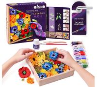 OKTO Wood&Craft Kit DIY créatif "Liberté" - Faites vos propres fleurs Jaune