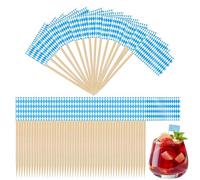 Oktoberfest Cupcake Toppers - Flag Stick Set, 100 pièces Picks Food | Parfait pour les fêtes de jardin, présentation de cocktails, planches de charcuterie bavaroises, divertissements automnaux, access