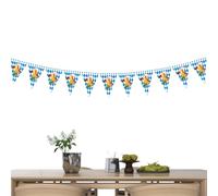 Oktoberfest Decorative Banner - Ghirland of Bavarian and White Bavarian Flags | Bannière triangulaire 11 pièces avec ruban de 5 m pour les fêtes de bière, interne et à l'extérieur